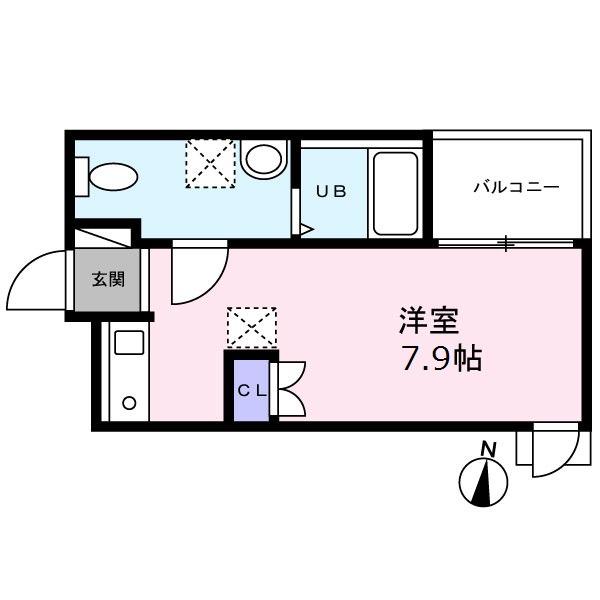 ベイルーム長後(ワンルーム/2階)の間取り写真