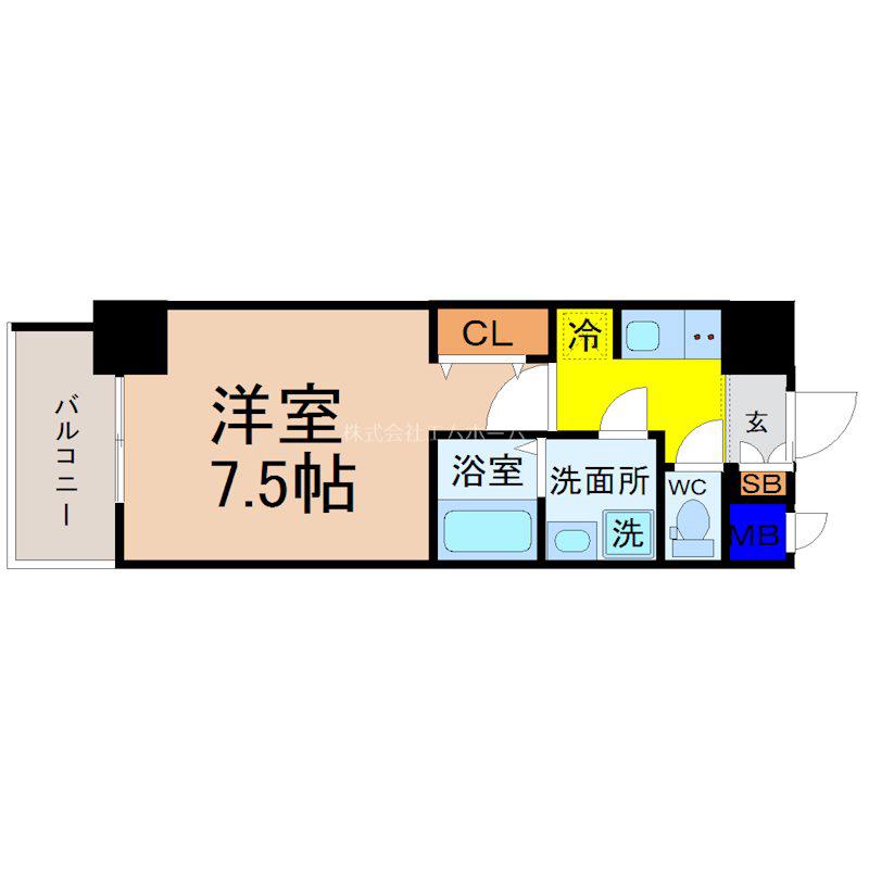 S-RESIDENCE上飯田駅前(1K/7階)の間取り写真