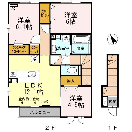 セーフティーコートIII(3LDK/2階)の間取り写真