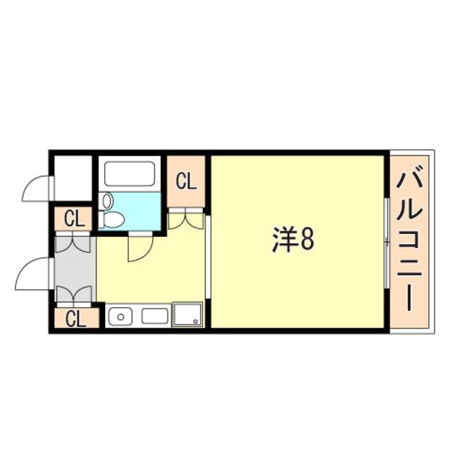 グッドライフ大津和III(ワンルーム/2階)の間取り写真