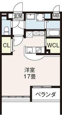 ポラリス島田(1K/1階)の間取り写真