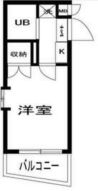 スカイコート戸田公園第4(ワンルーム/5階)の間取り写真