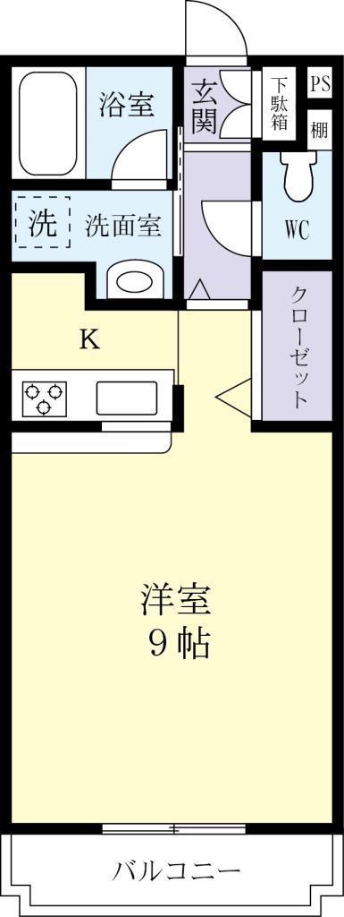 メゾン・ド・カミミト(1K/2階)の間取り写真