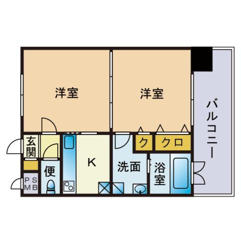 エンクレスト薬院Ⅱ(2K/7階)の間取り写真