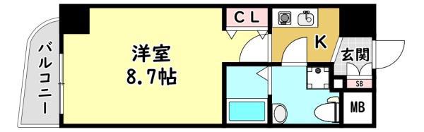 オリエントレジデンス門真(1K/3階)の間取り写真