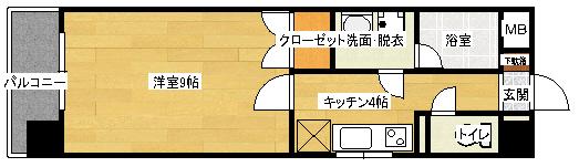 ラフィネ十日市(1K/3階)の間取り写真