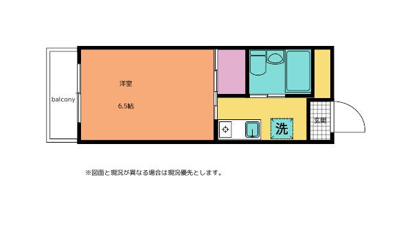 RAYHAUS八王子(1K/3階)の間取り写真