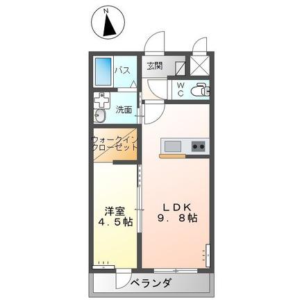 ルナ キャッスル(1LDK/1階)の間取り写真