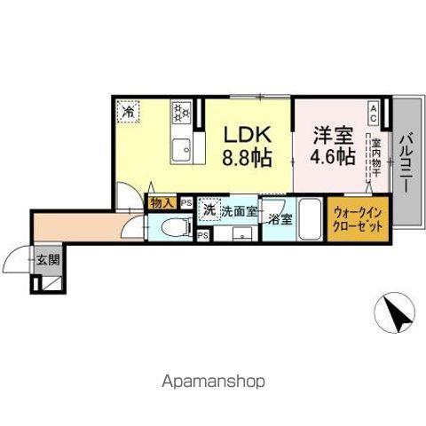 D-BLOOM COURT(1LDK/1階)の間取り写真