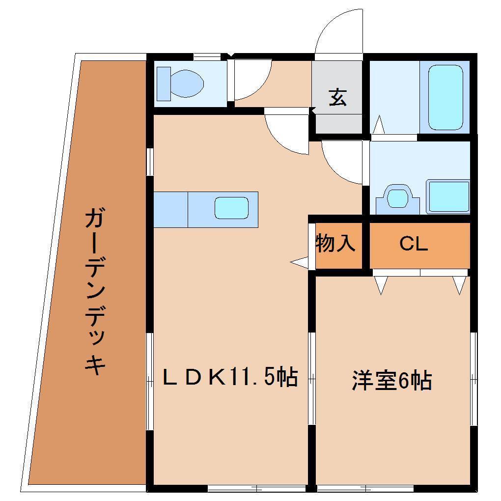 グランリンク(1LDK/1階)の間取り写真