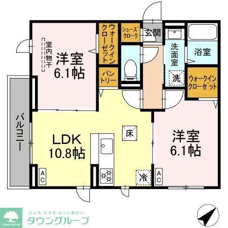 D PAINA 菅A(2LDK/1階)の間取り写真