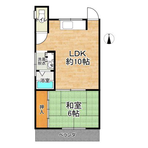 モンダハイツ(1LDK/2階)の間取り写真