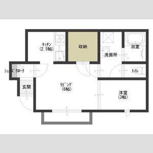 アーバン礎町(1LDK/1階)の間取り写真