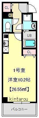 アールレジデンス東駒形(1K/3階)の間取り写真