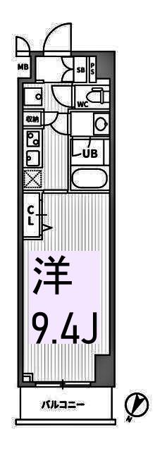 ALTERNA横濱阪東橋(1K/11階)の間取り写真