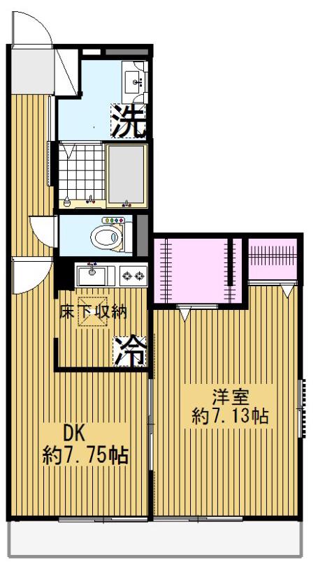 プレシアンスマキ参番館(1DK/1階)の間取り写真