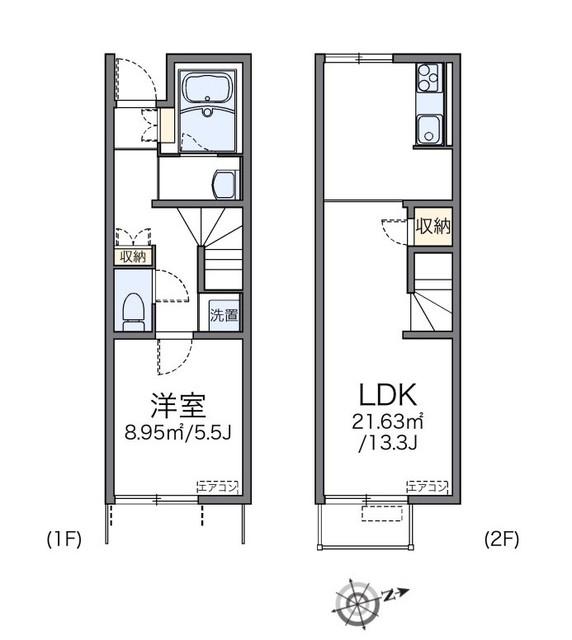 レオネクストフォレスタ 湘南(1LDK/1階)の間取り写真