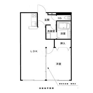 セントラルハイツ香呑(1LDK/3階)の間取り写真