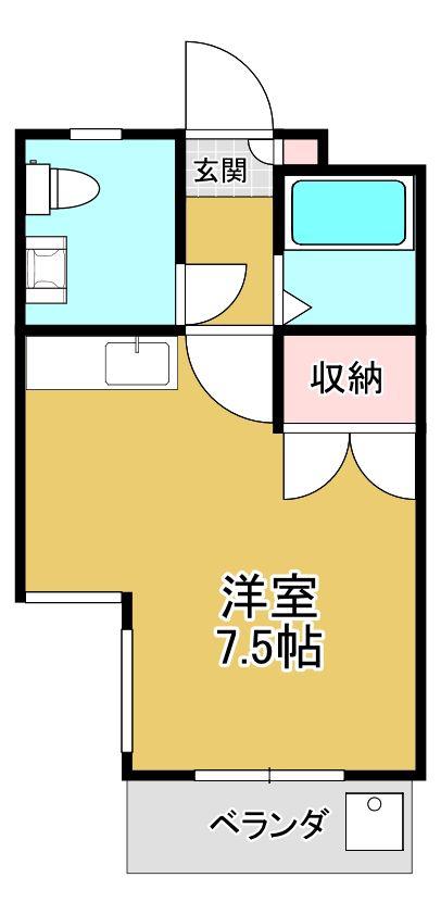 アイビス(ワンルーム/1階)の間取り写真