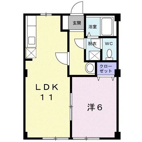 ラフォーレ・シン(1LDK/1階)の間取り写真