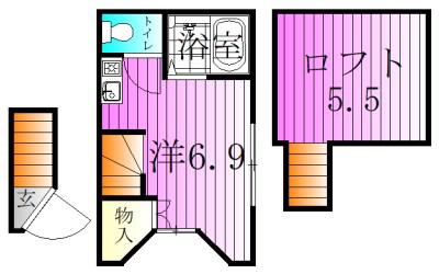 テラスハウス西新井(ワンルーム/2階)の間取り写真