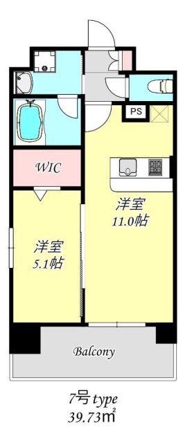 グランネクサス船橋町(1LDK/1階)の間取り写真
