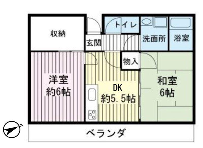ファランドールエバラ(2SDK/2階)の間取り写真