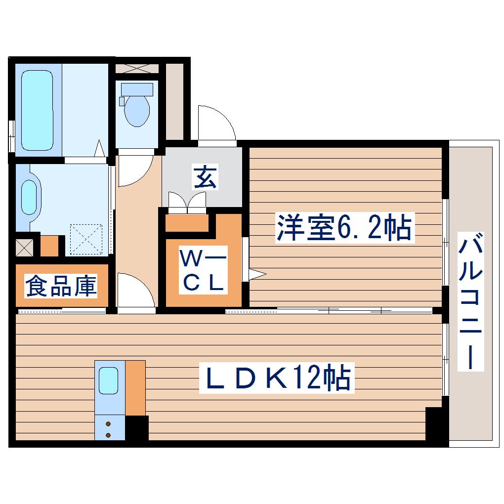 プランドール(1LDK/2階)の間取り写真