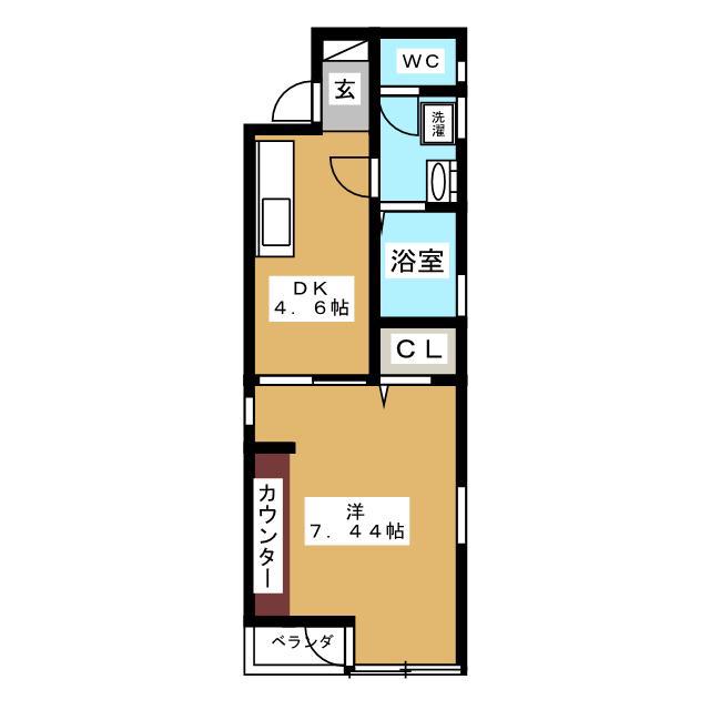 COMFORT(1DK/4階)の間取り写真