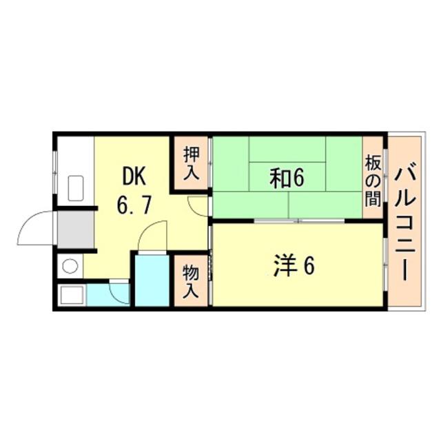 ラッフィナート海運町(2DK/3階)の間取り写真