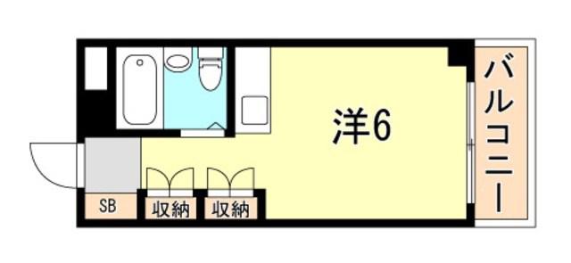 アルビオン西明石(ワンルーム/2階)の間取り写真