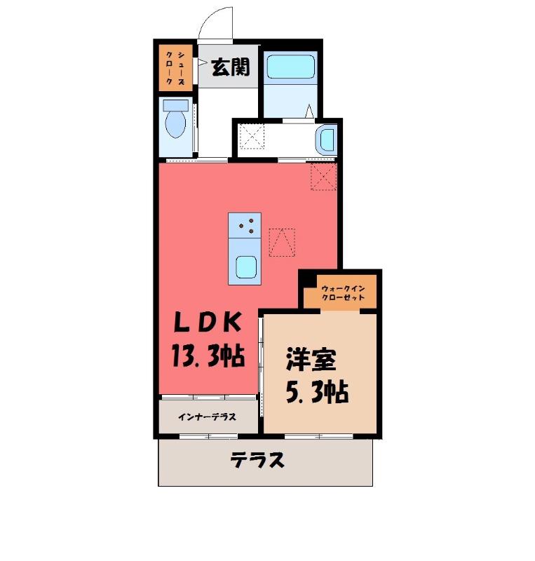 サン・クレイン(1LDK/1階)の間取り写真