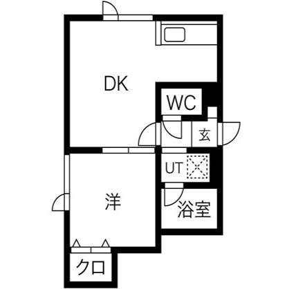 プラザイン学園前(1LDK/2階)の間取り写真
