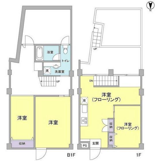 元住吉アートフラッツ(2SLDK/1階)の間取り写真