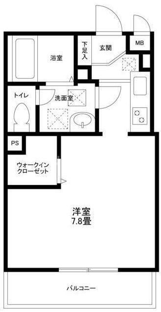 プリムローズ(1K/2階)の間取り写真