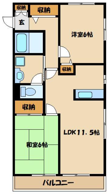 デューデポ(2LDK/1階)の間取り写真