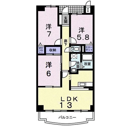 グランアルシェ(3LDK/3階)の間取り写真