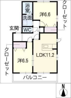 レモングラス(2LDK/2階)の間取り写真