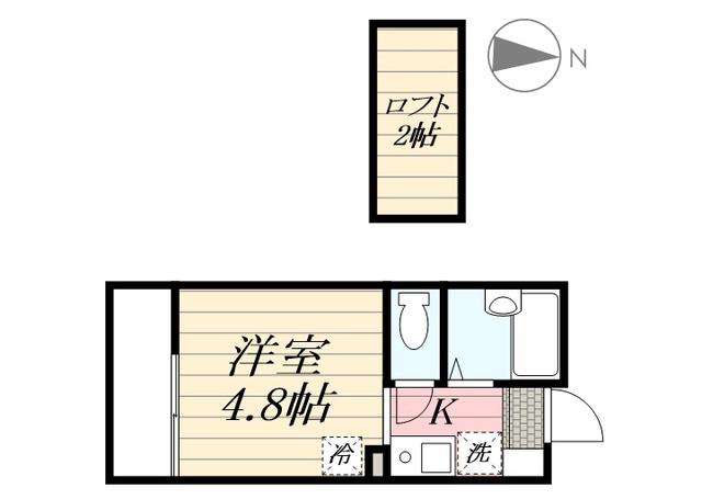 ポンデロッサ駒岡(ワンルーム/2階)の間取り写真