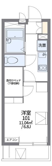 レオパレスブラウンポートアオキ(1K/2階)の間取り写真