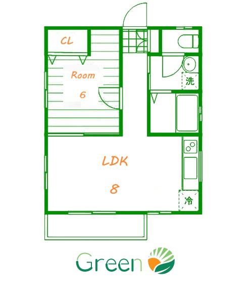 HOUSEくら(1LDK/1階)の間取り写真
