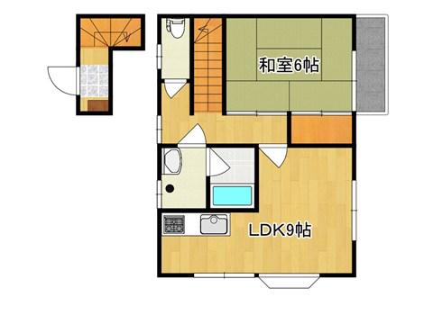 メゾンユウ C棟(1LDK/2階)の間取り写真