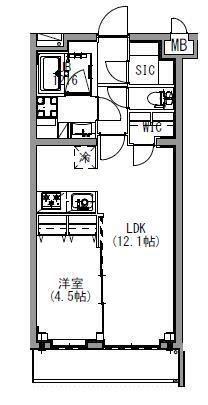 S-RESIDENCE北戸田(1LDK/3階)の間取り写真