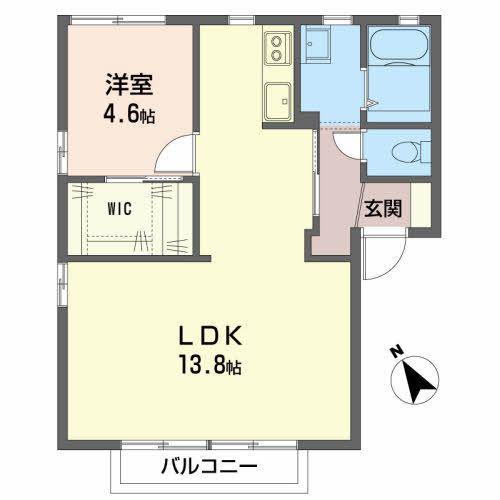 ハイネス壱番舘(1LDK/1階)の間取り写真