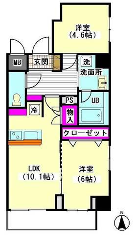 レジデンス羽田(2LDK/5階)の間取り写真