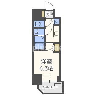 プレサンス扇町駅前(1K/15階)の間取り写真