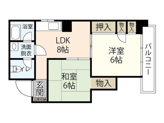 デルタビル(2DK/7階)の間取り写真
