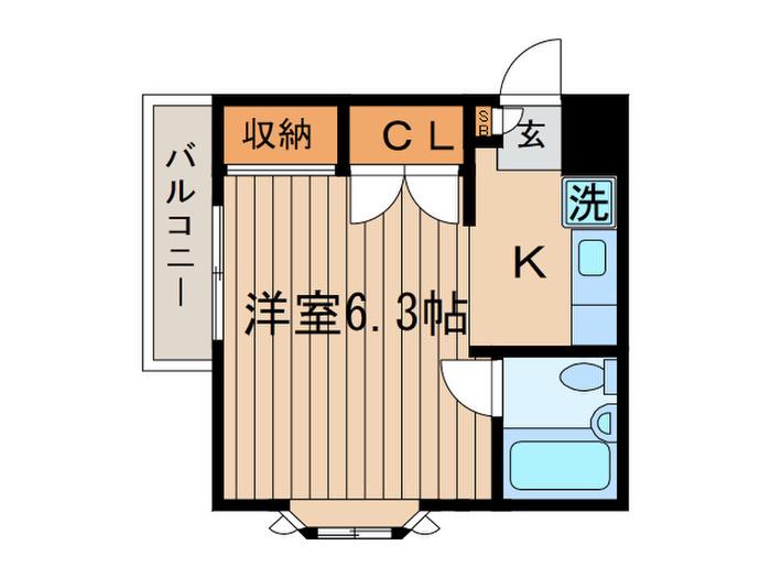 グランデ下北沢(1K/2階)の間取り写真
