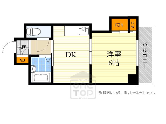ローズコーポ新大阪7(1DK/12階)の間取り写真