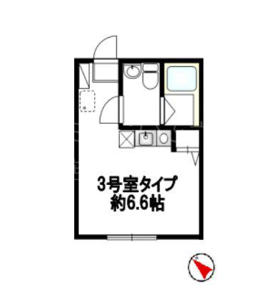 ルミエール桜ケ丘(ワンルーム/2階)の間取り写真
